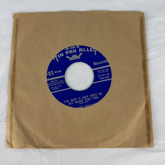Johnny Williams Tin Pan Alley Rare 1959 Pop 45 Vinyl Near Mint NM I’ve Got A Hot - Picture 1 of 6
